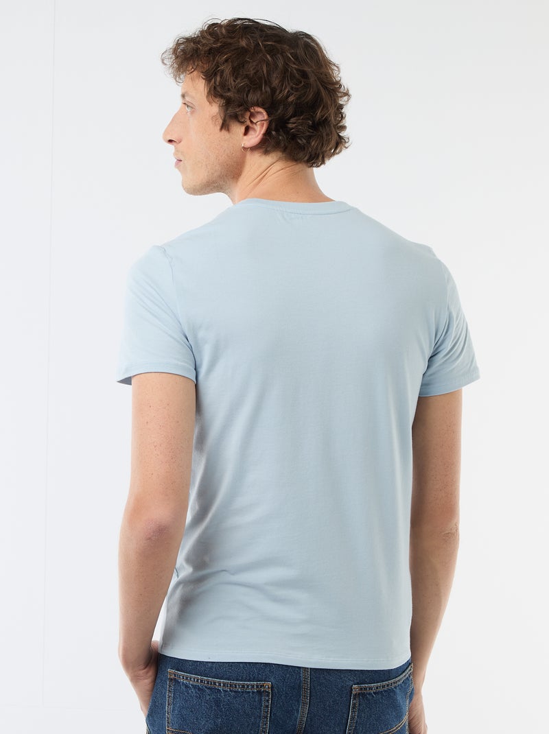Camiseta lisa - Slim fit Azul - Kiabi