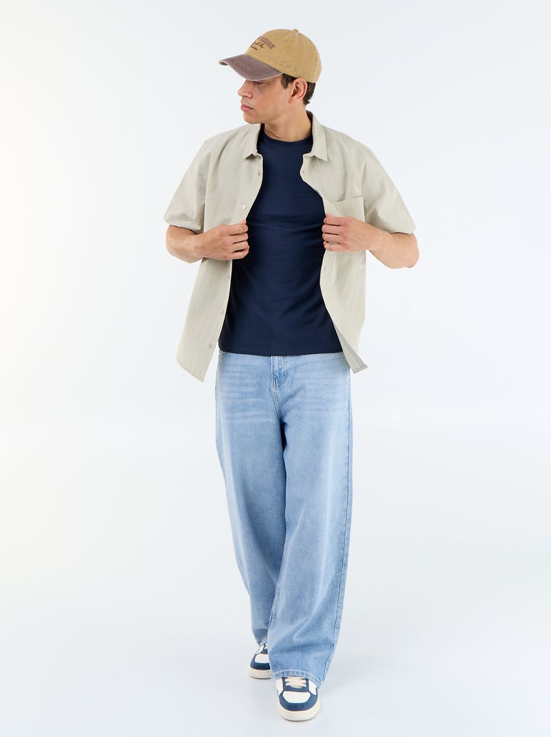 Camiseta lisa - Slim fit Azul - Kiabi