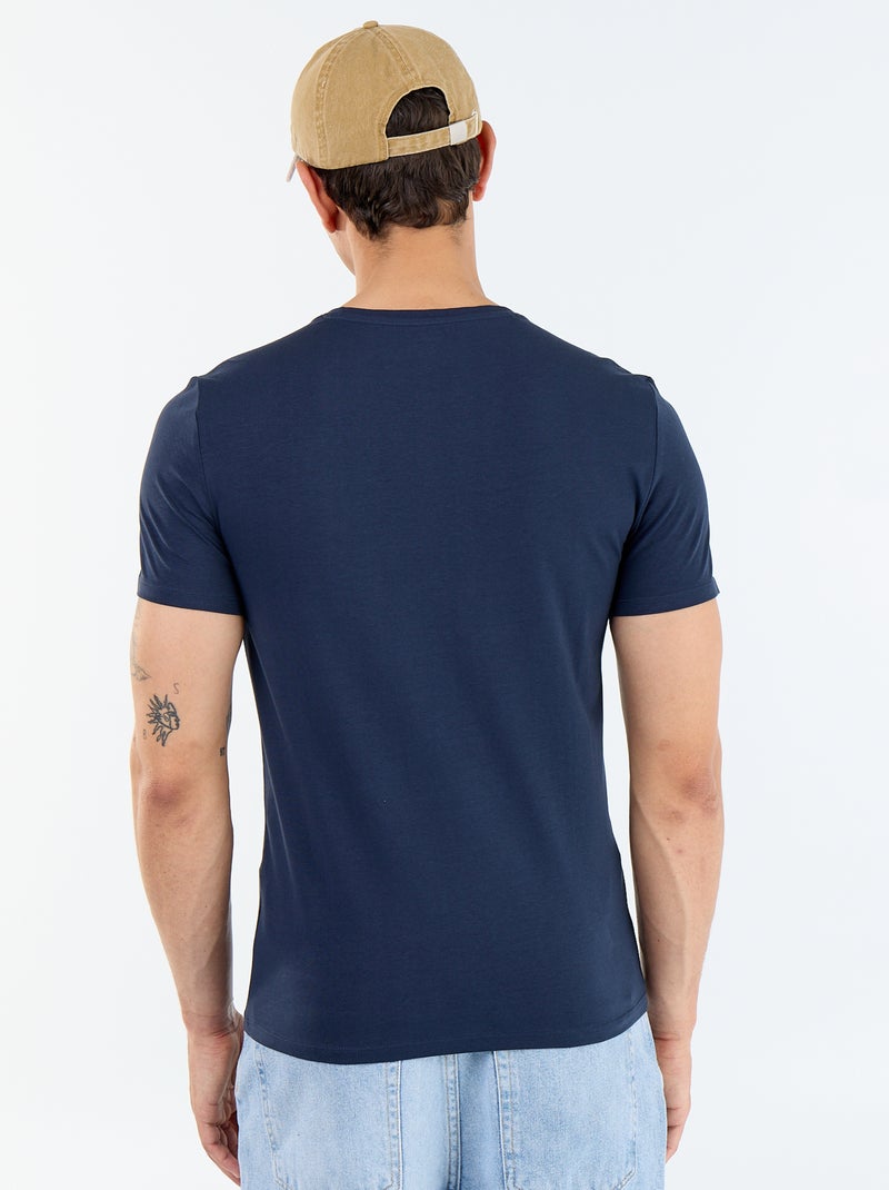 Camiseta lisa - Slim fit Azul - Kiabi