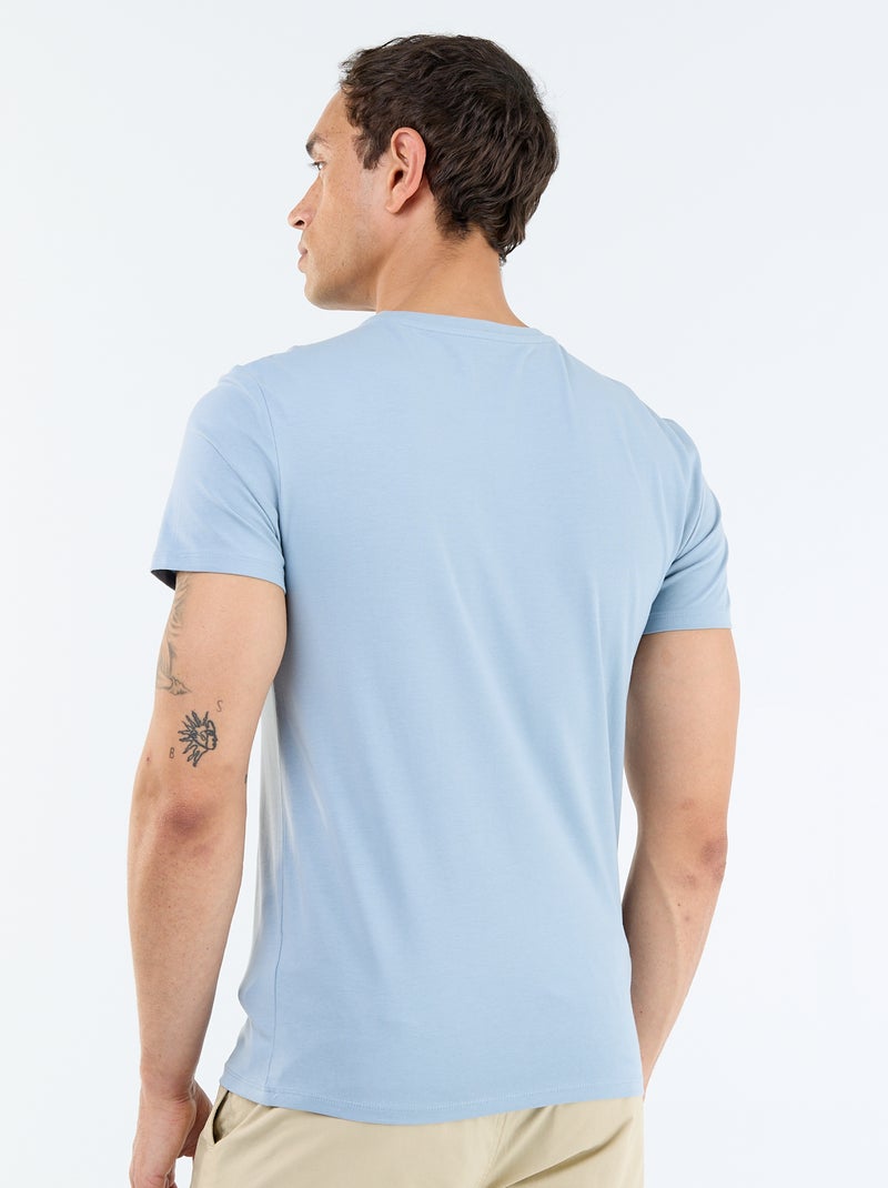 Camiseta lisa - Slim fit Azul - Kiabi