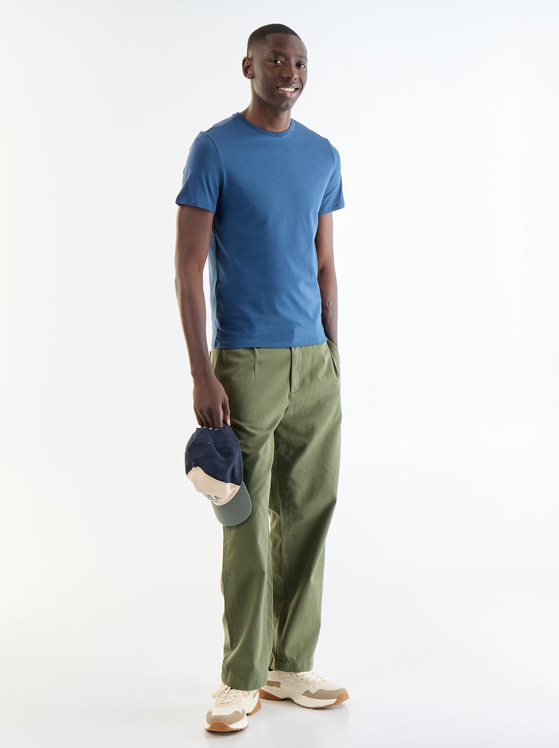 Camiseta lisa - Slim fit Azul - Kiabi