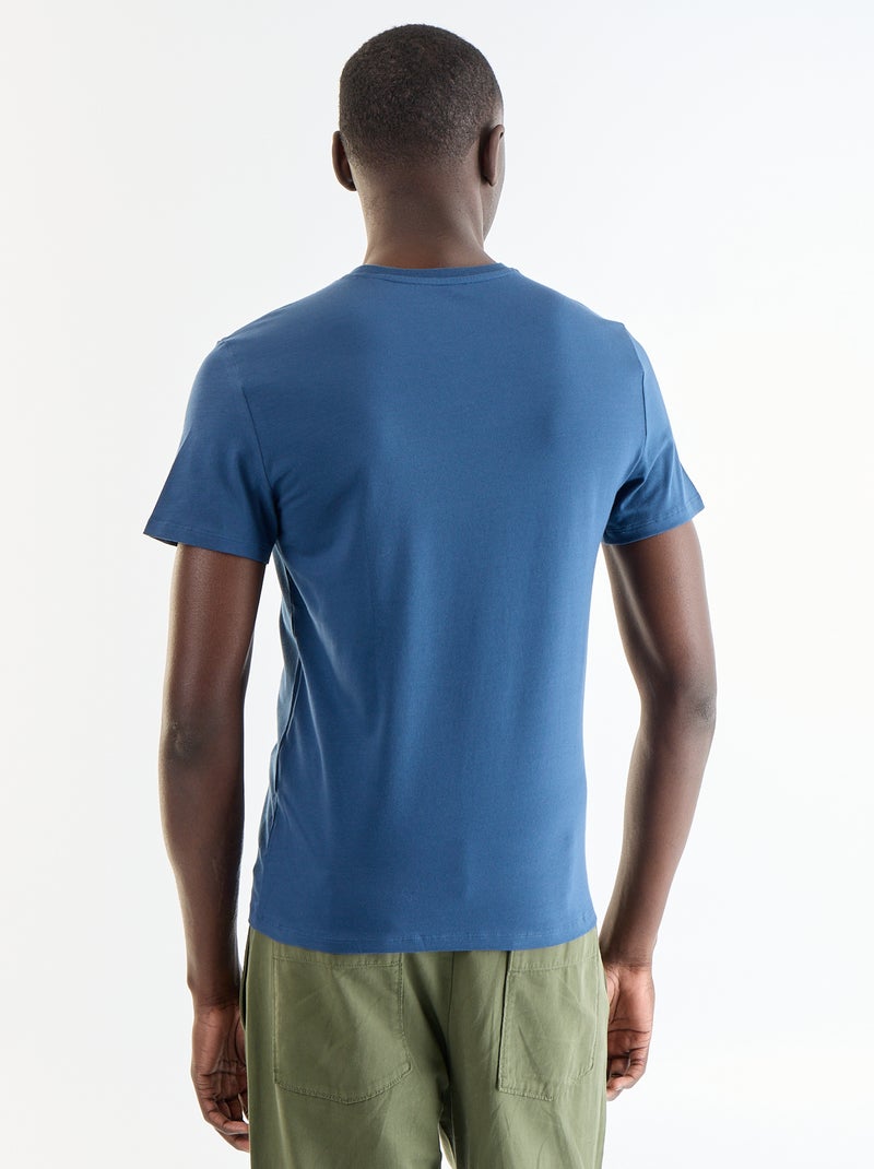 Camiseta lisa - Slim fit Azul - Kiabi
