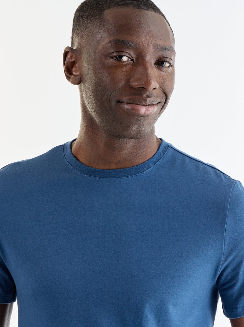 Camiseta lisa - Slim fit Azul - Kiabi