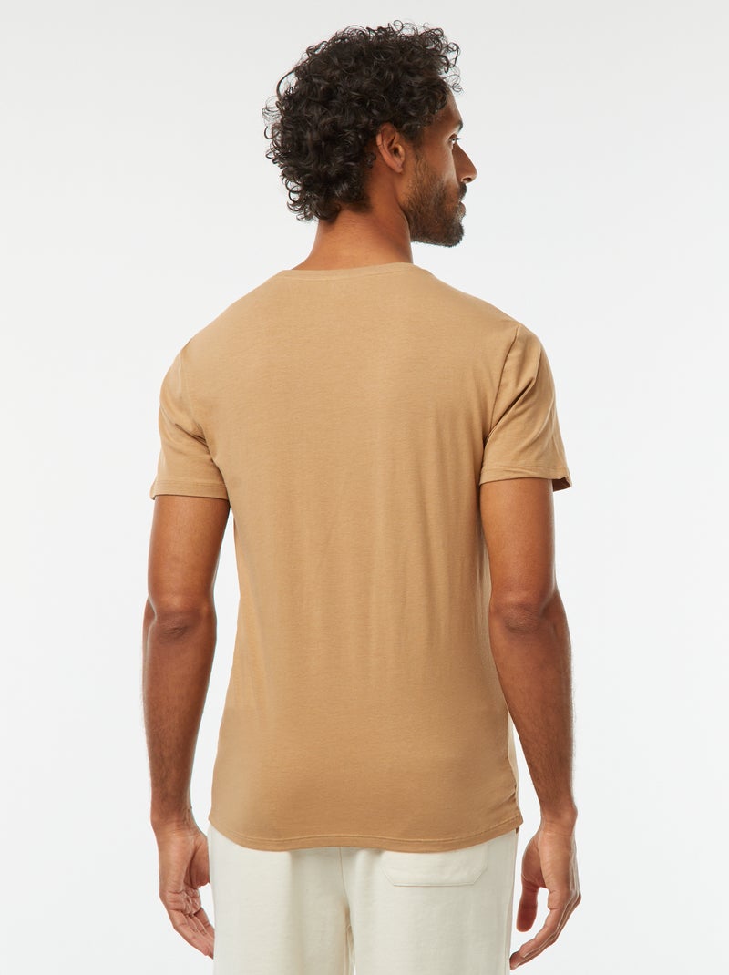 Camiseta lisa - Slim fit Beige - Kiabi