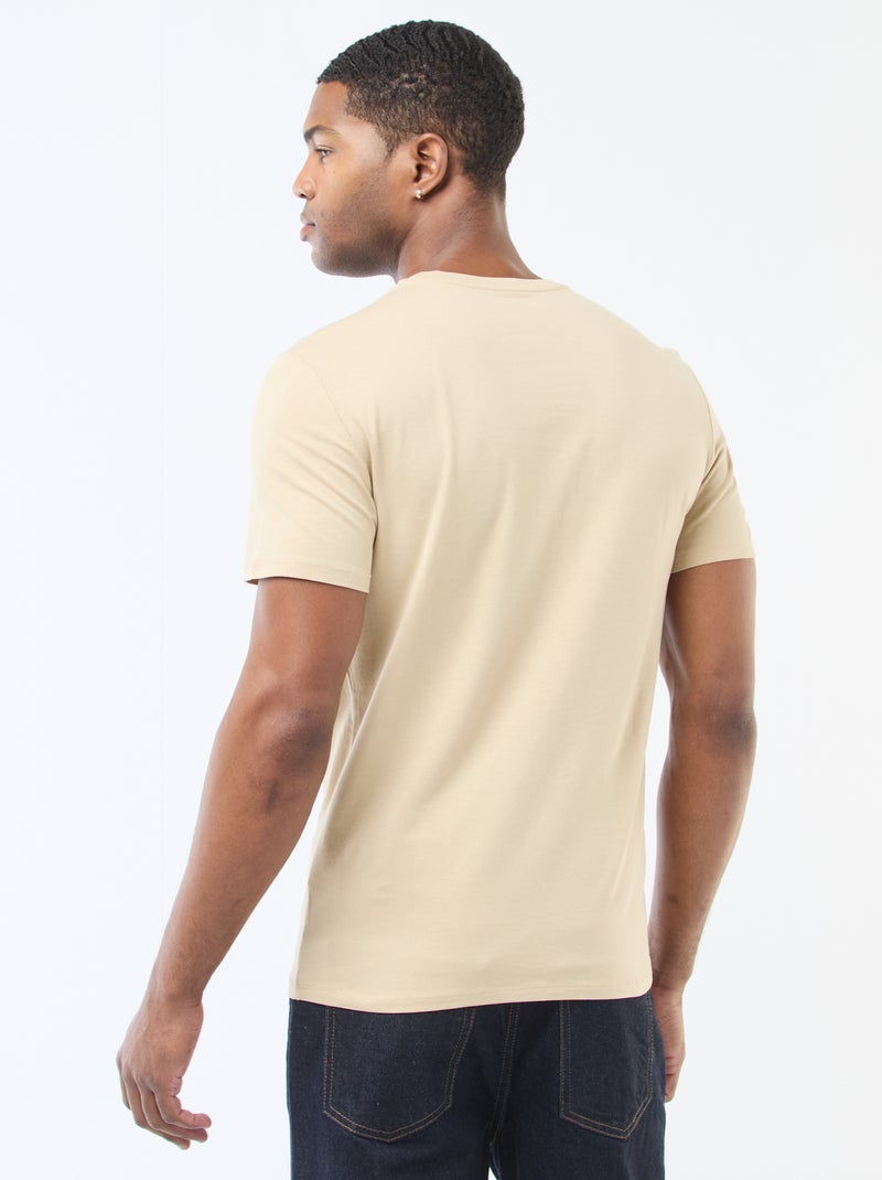 Camiseta lisa - Slim fit Beige - Kiabi