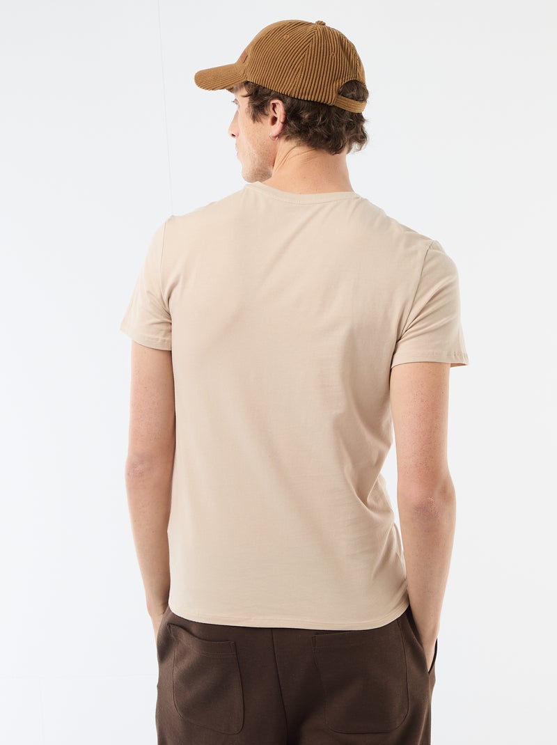 Camiseta lisa - Slim fit Beige - Kiabi