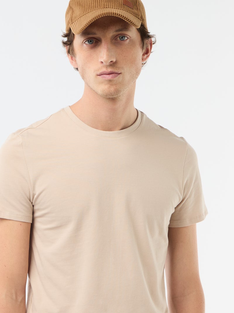 Camiseta lisa - Slim fit Beige - Kiabi