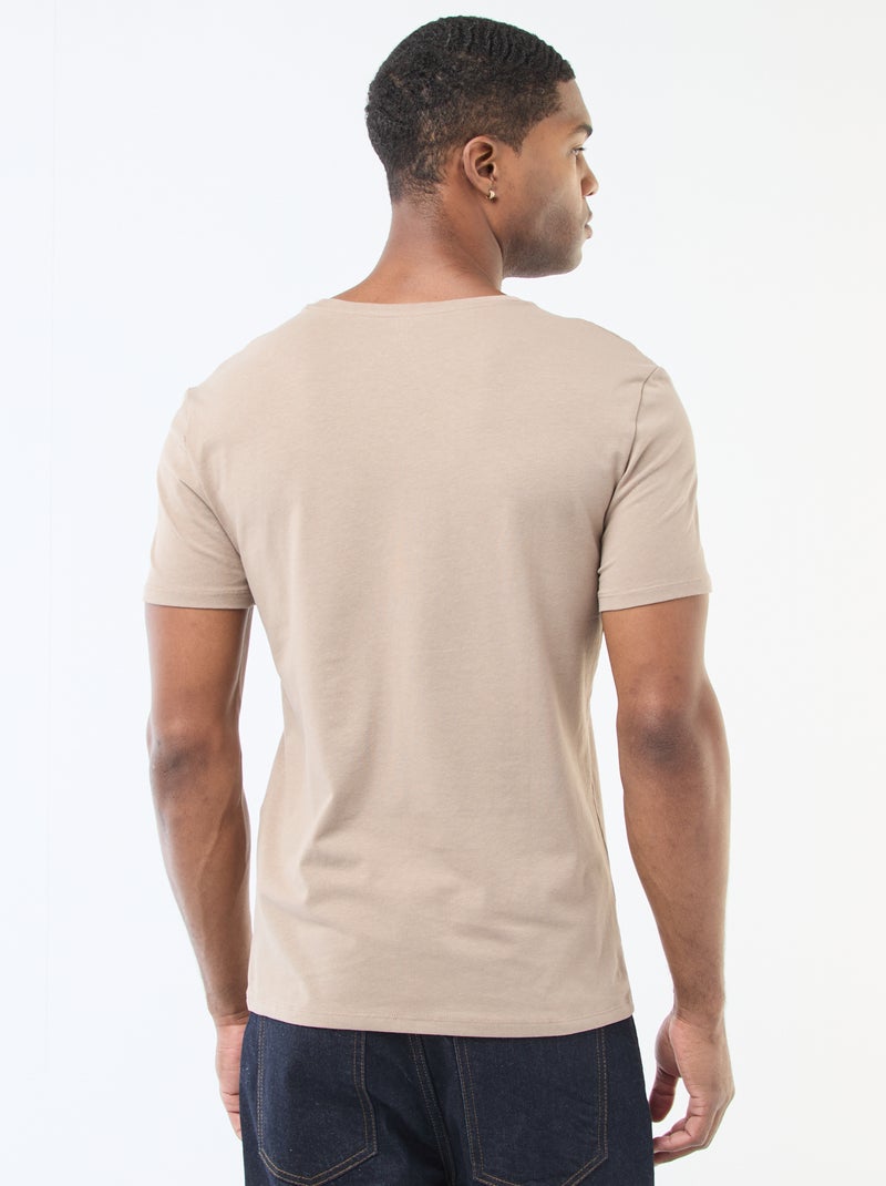 Camiseta lisa - Slim fit Beige - Kiabi