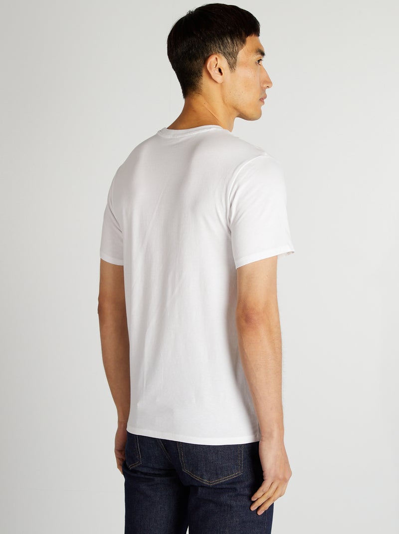 Camiseta lisa - Slim fit blanco - Kiabi