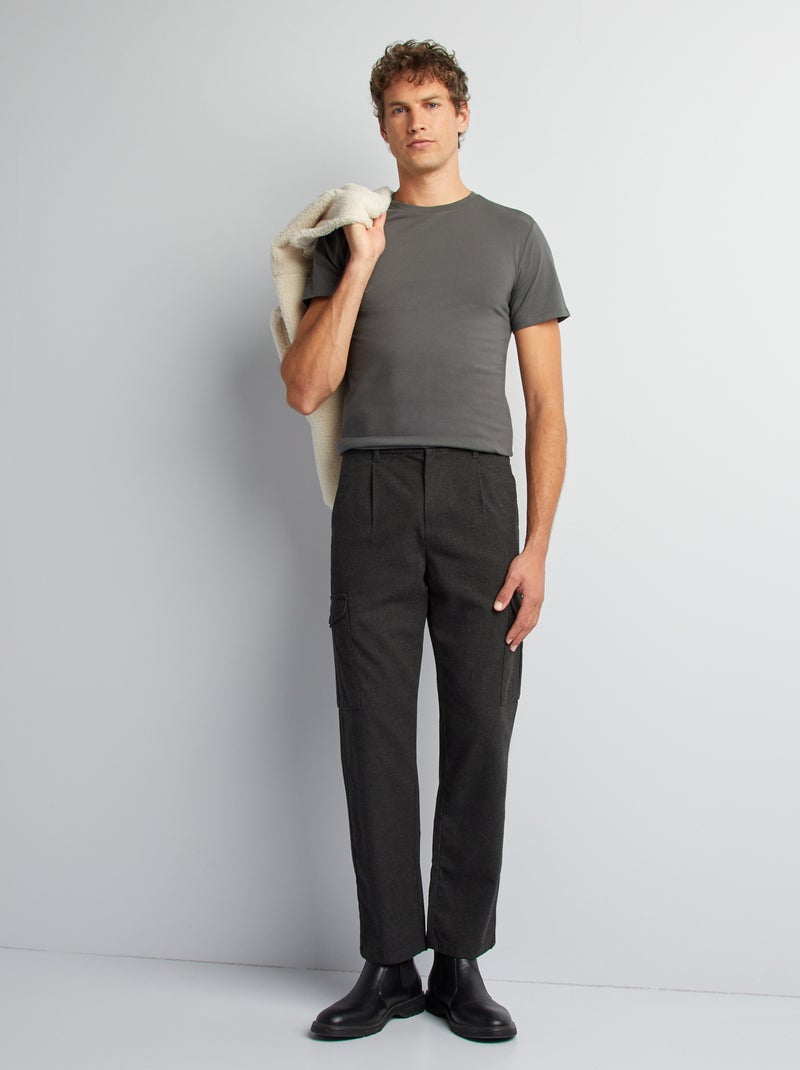 Camiseta lisa - Slim fit GRIS - Kiabi