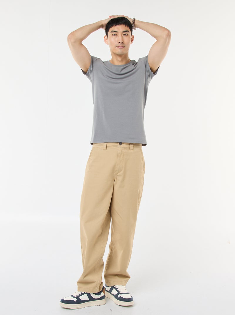 Camiseta lisa - Slim fit Gris - Kiabi