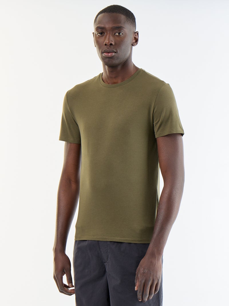 Camiseta lisa - Slim fit Gris - Kiabi