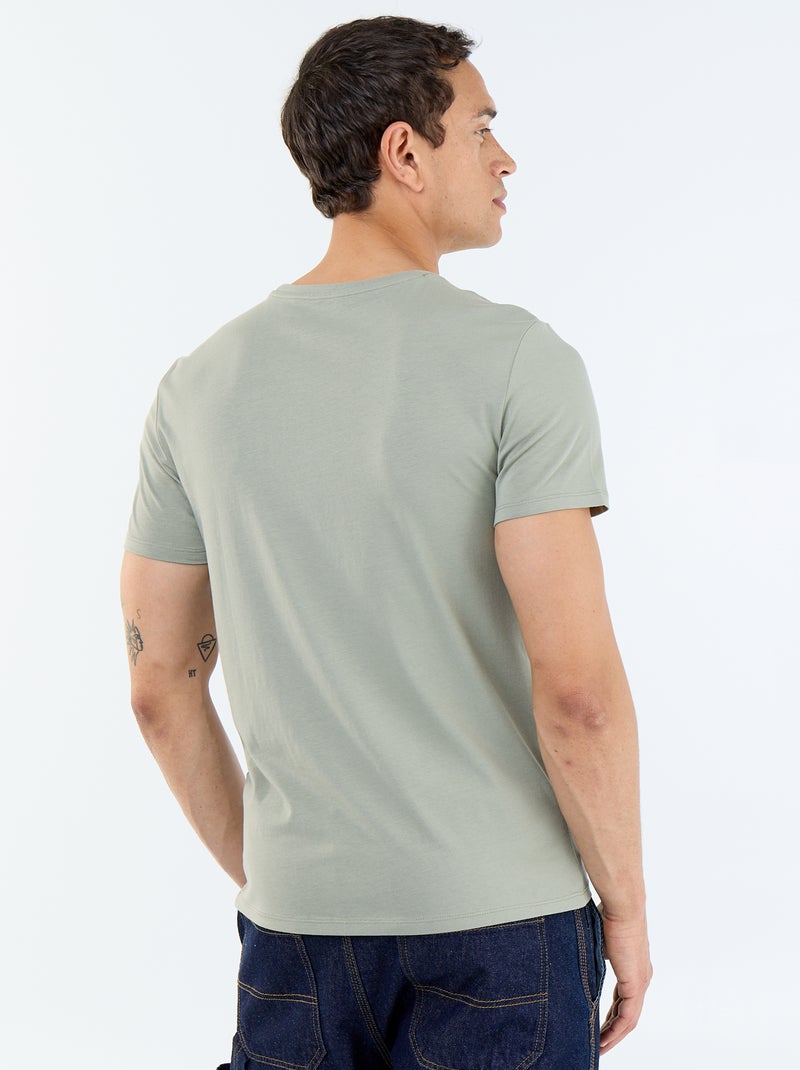 Camiseta lisa - Slim fit Kaki - Kiabi