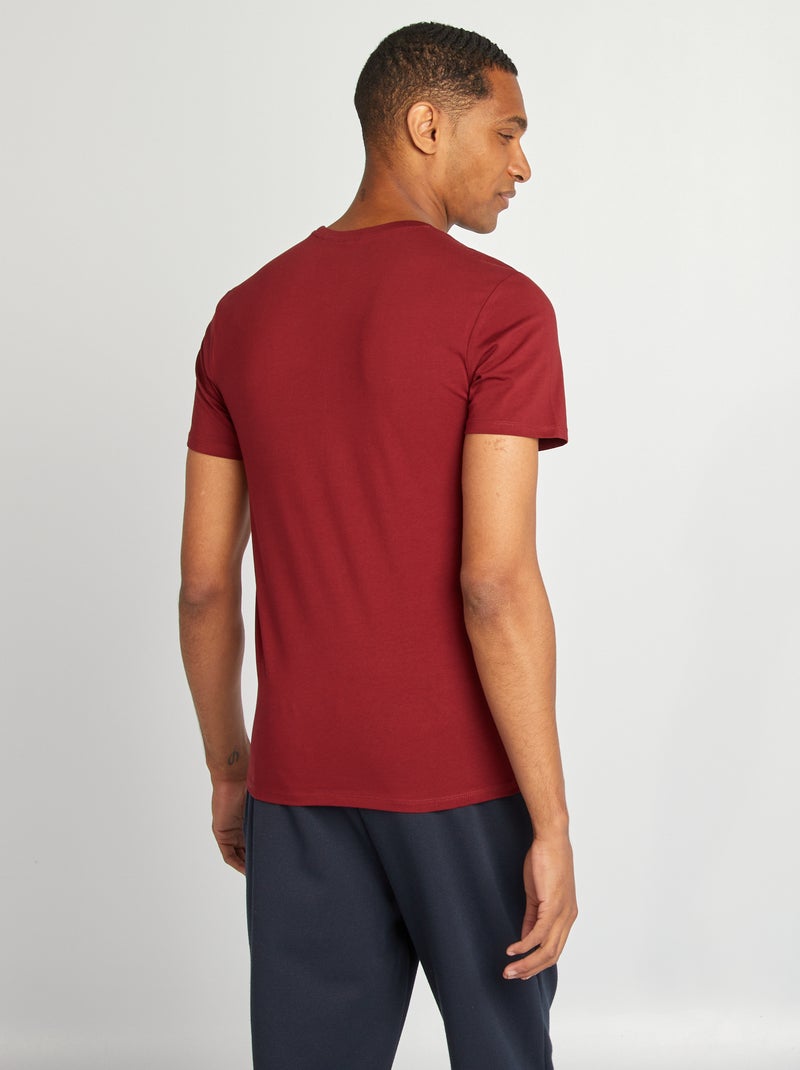 Camiseta lisa - Slim fit ROJO - Kiabi
