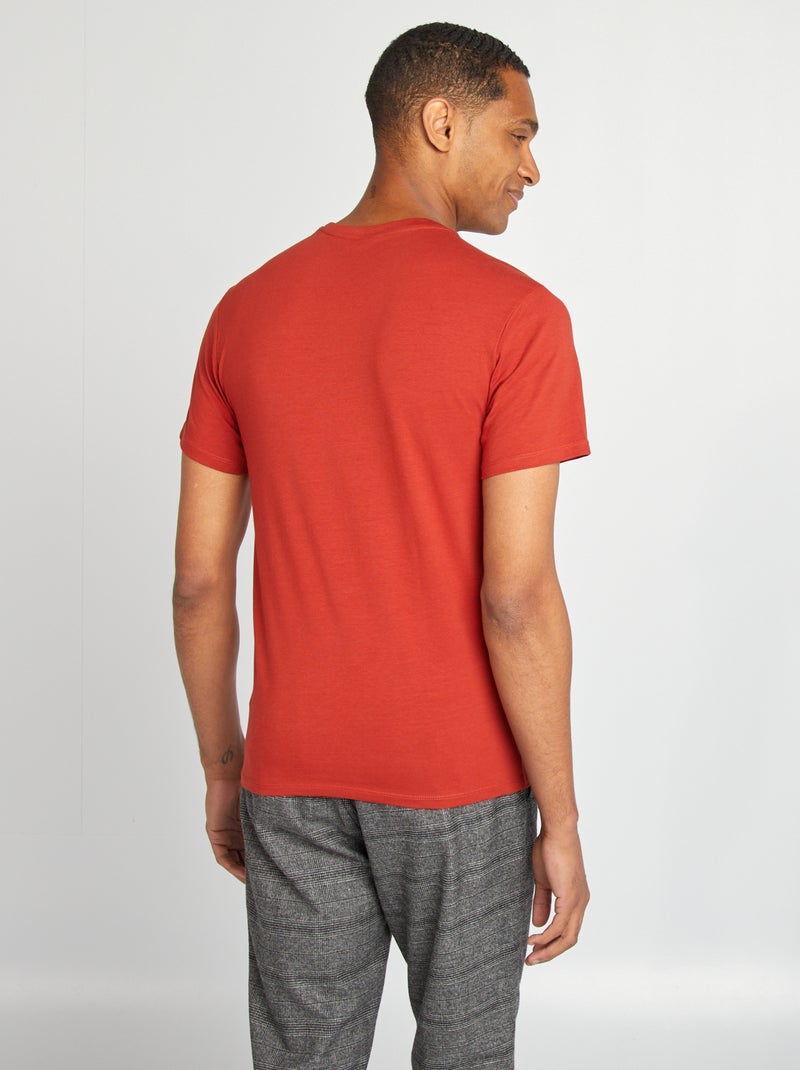 Camiseta lisa - Slim fit ROJO - Kiabi