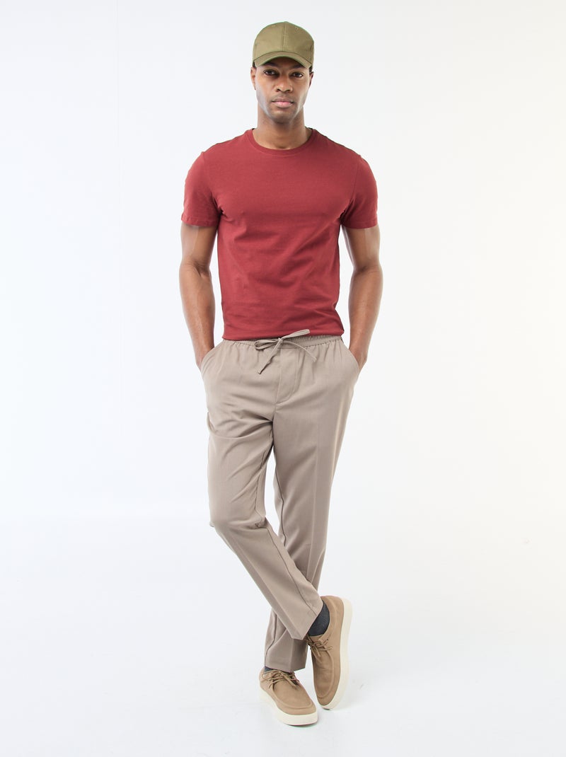 Camiseta lisa - Slim fit Rojo - Kiabi