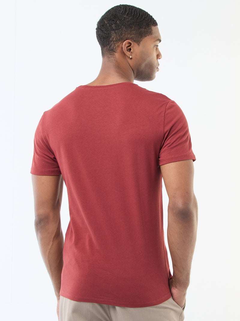 Camiseta lisa - Slim fit Rojo - Kiabi
