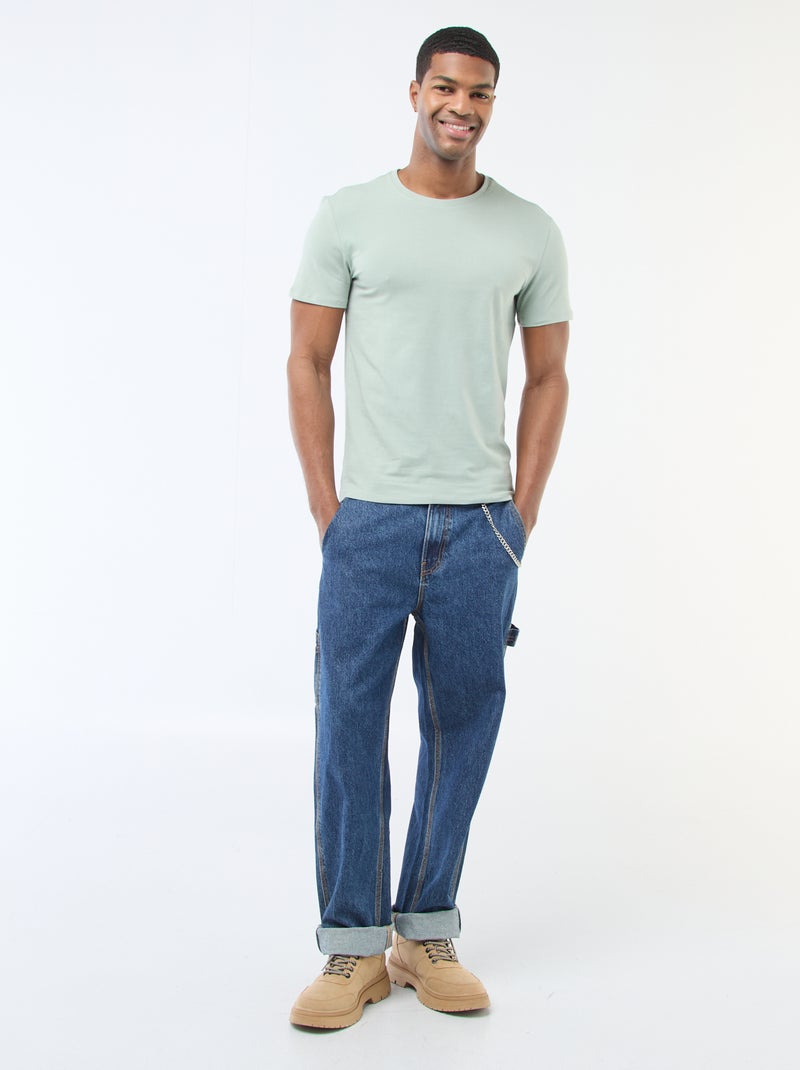 Camiseta lisa - Slim fit Verde - Kiabi
