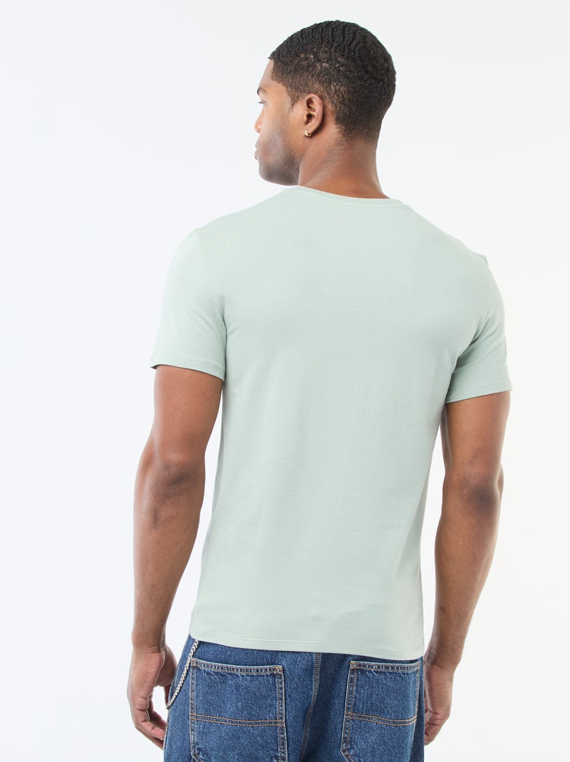 Camiseta lisa - Slim fit Verde - Kiabi