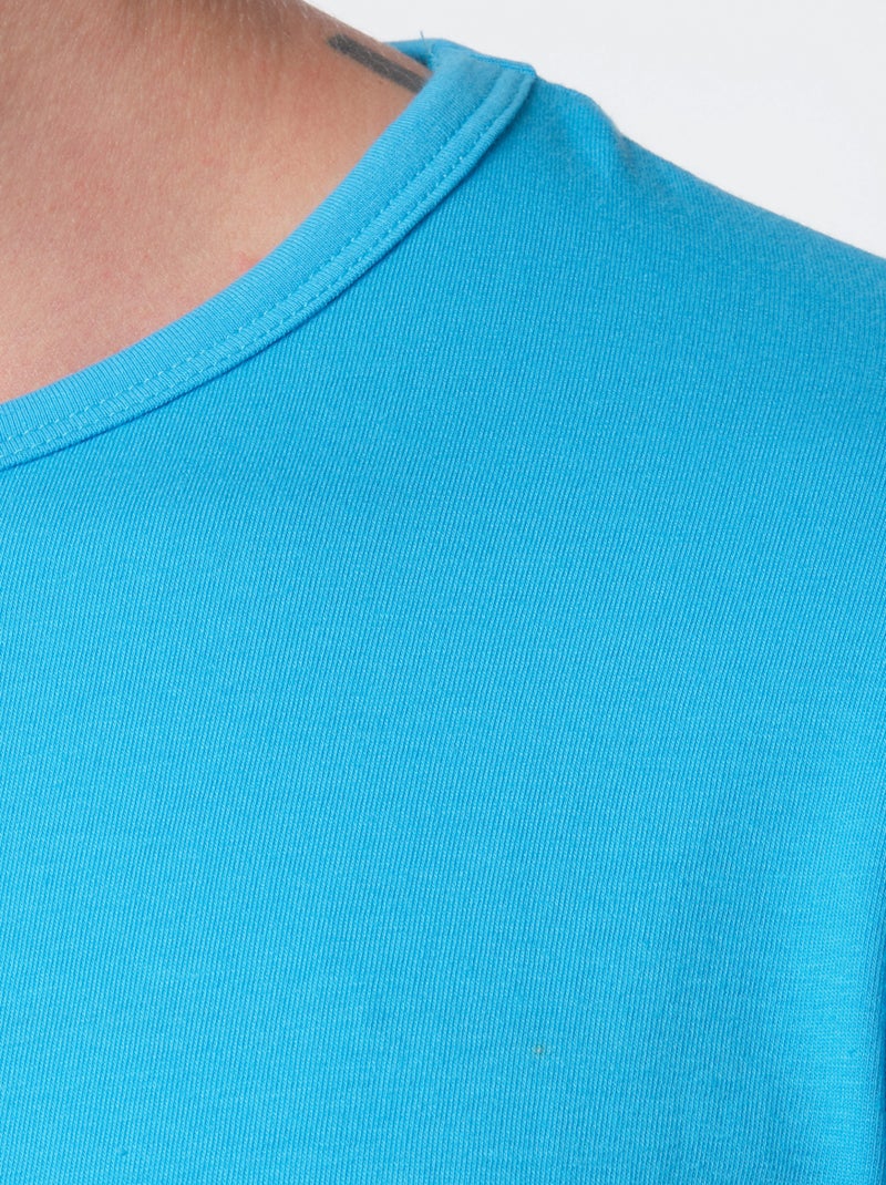 Camiseta lisa Azul turquesa - Kiabi