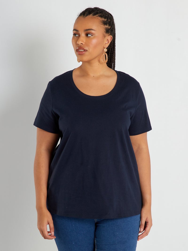 Camiseta lisa azul - Kiabi