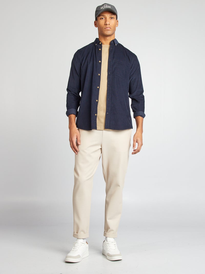 Camiseta lisa con bolsillo en el pecho BEIGE - Kiabi