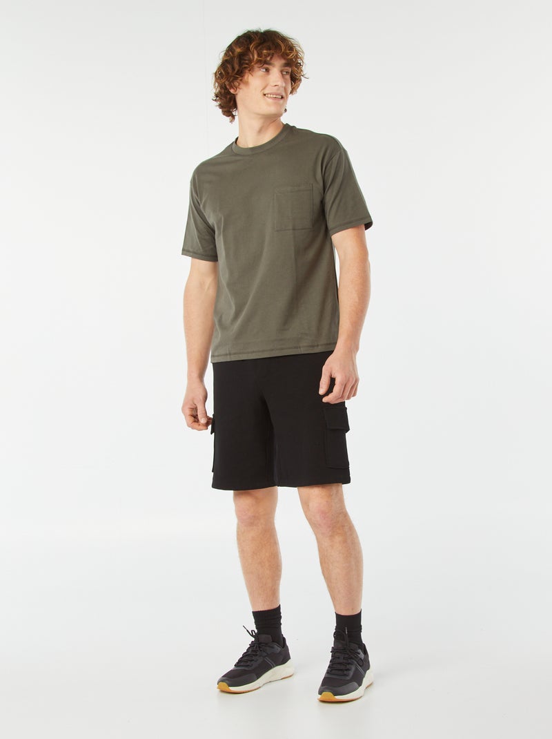 Camiseta lisa con bolsillo en el pecho KAKI - Kiabi