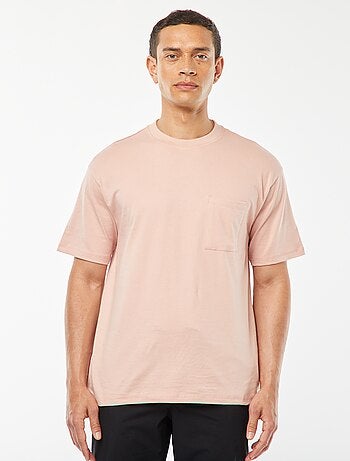Camiseta lisa con bolsillo en el pecho
