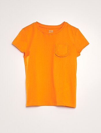 Camiseta básica de punto lisa - naranja - Kiabi - 2.00€