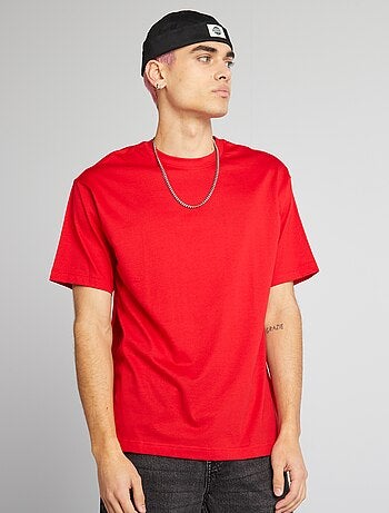 Camiseta lisa con cuello redondo
