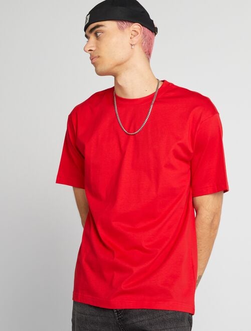 Camiseta lisa con cuello redondo - Kiabi