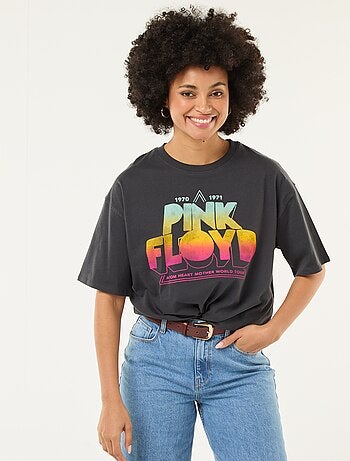 Camiseta lisa con estampado 'Pink Floyd'
