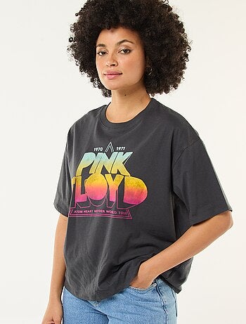 Camiseta lisa con estampado 'Pink Floyd'