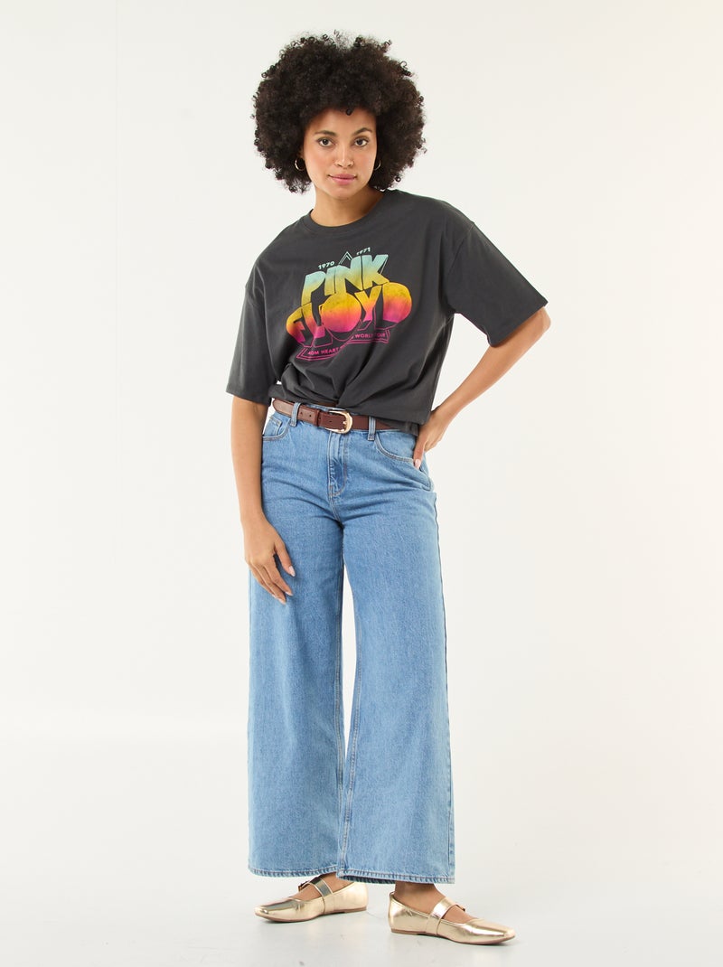 Camiseta lisa con estampado 'Pink Floyd' Negro - Kiabi