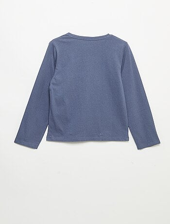 Camiseta lisa con hombros fruncidos