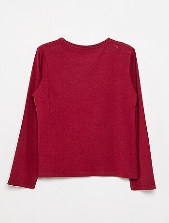 Camiseta lisa con hombros fruncidos