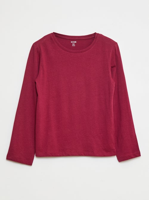 Camiseta lisa con hombros fruncidos - Kiabi