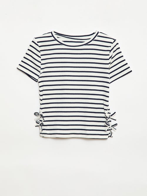 Camiseta lisa con nudos originales - Kiabi