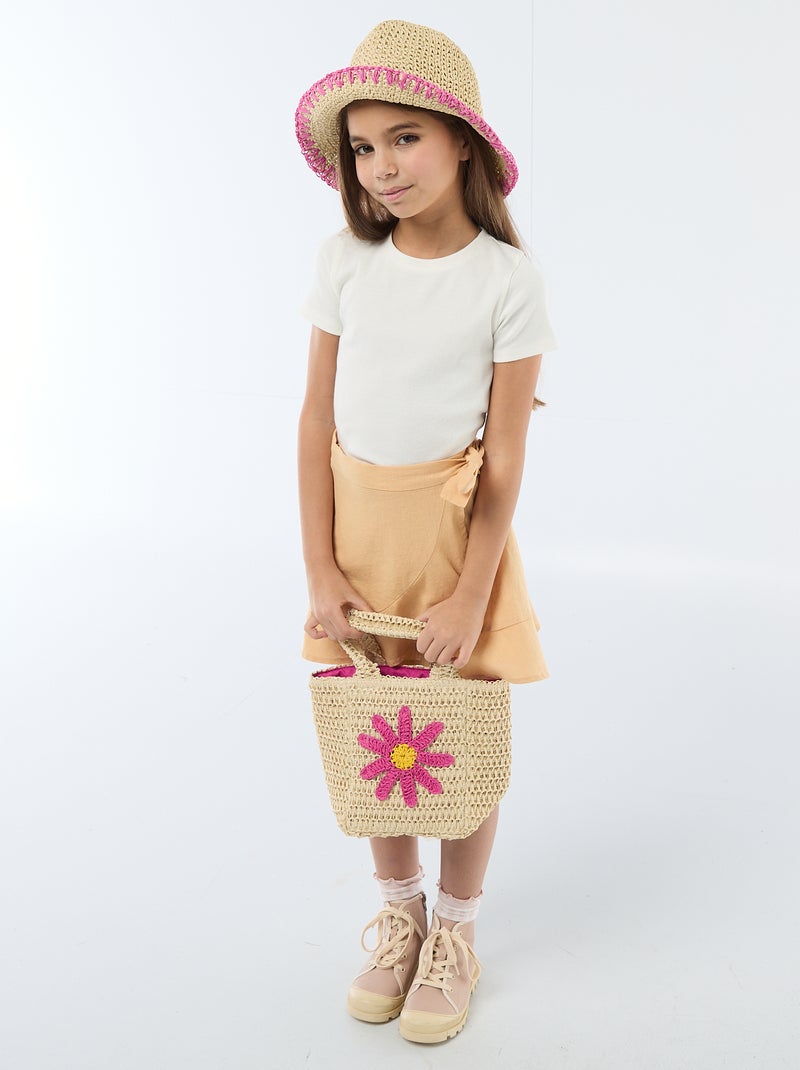 Camiseta lisa con nudos originales Blanco - Kiabi