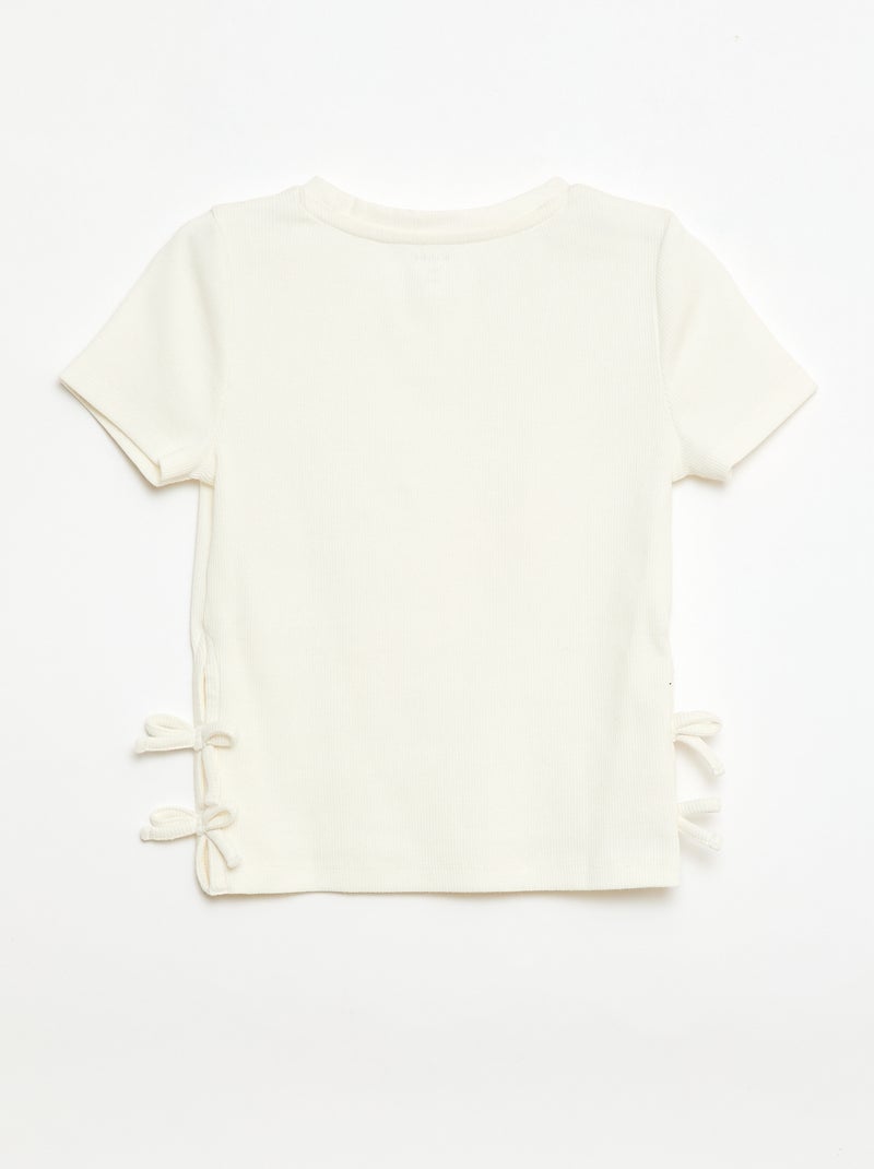 Camiseta lisa con nudos originales Blanco - Kiabi