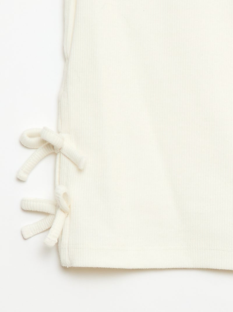 Camiseta lisa con nudos originales Blanco - Kiabi