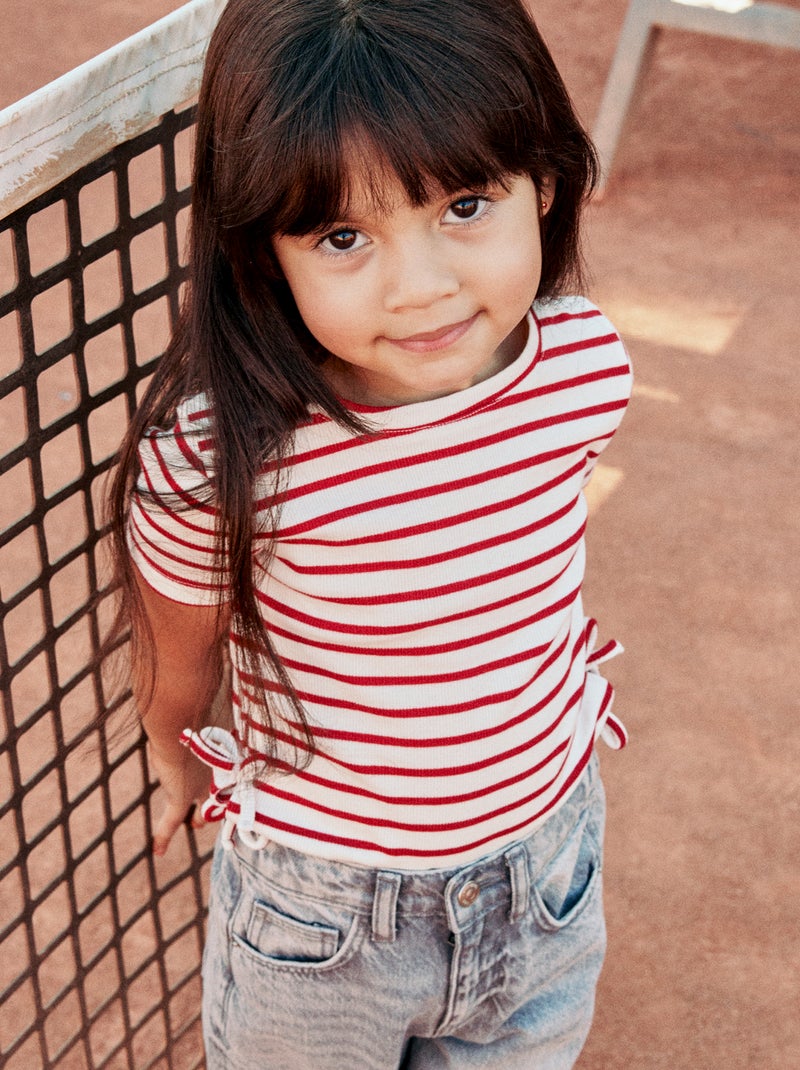 Camiseta lisa con nudos originales Rojo - Kiabi