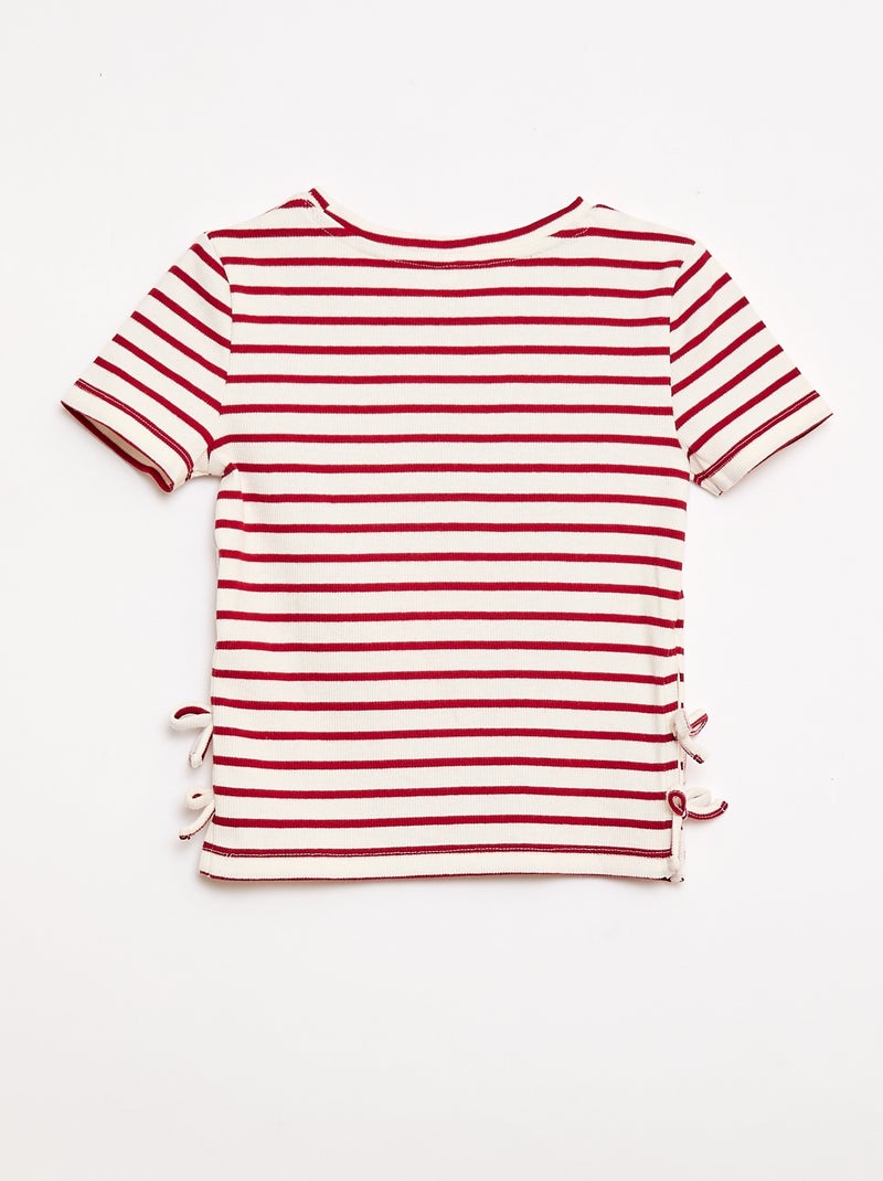 Camiseta lisa con nudos originales Rojo - Kiabi