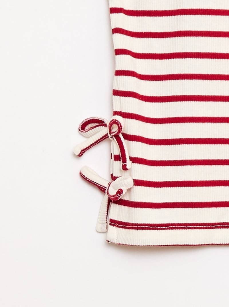 Camiseta lisa con nudos originales Rojo - Kiabi