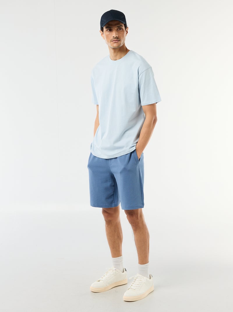 Camiseta lisa confort fit / oversize Azul - Kiabi