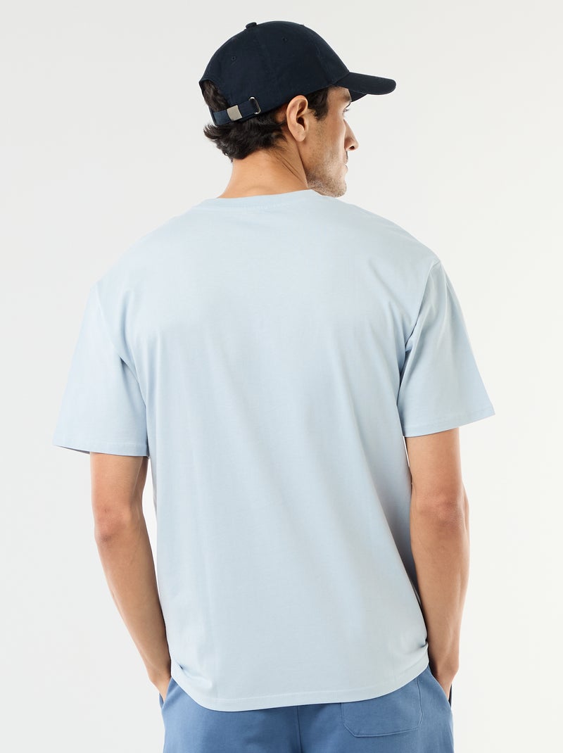 Camiseta lisa confort fit / oversize Azul - Kiabi