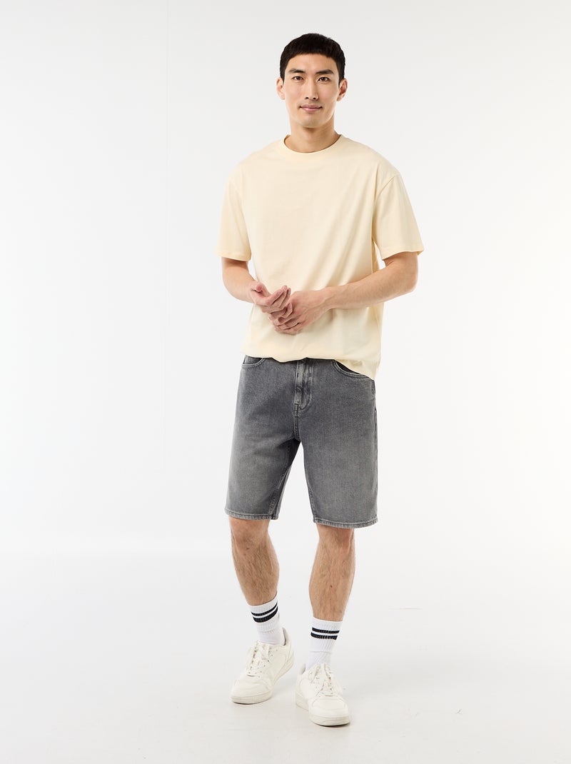 Camiseta lisa confort fit / oversize Beige - Kiabi