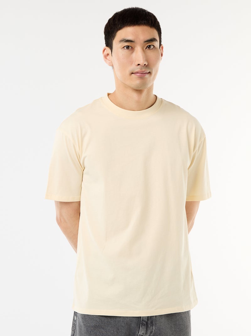 Camiseta lisa confort fit / oversize Beige - Kiabi
