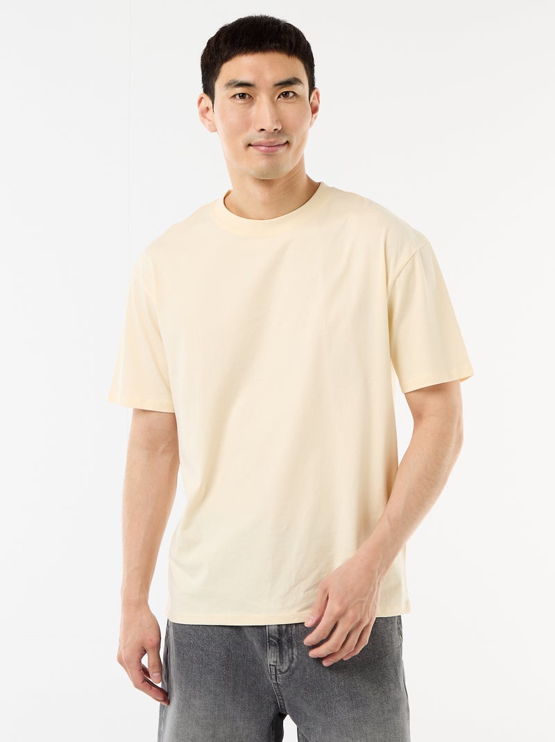 Camiseta lisa confort fit / oversize Beige - Kiabi