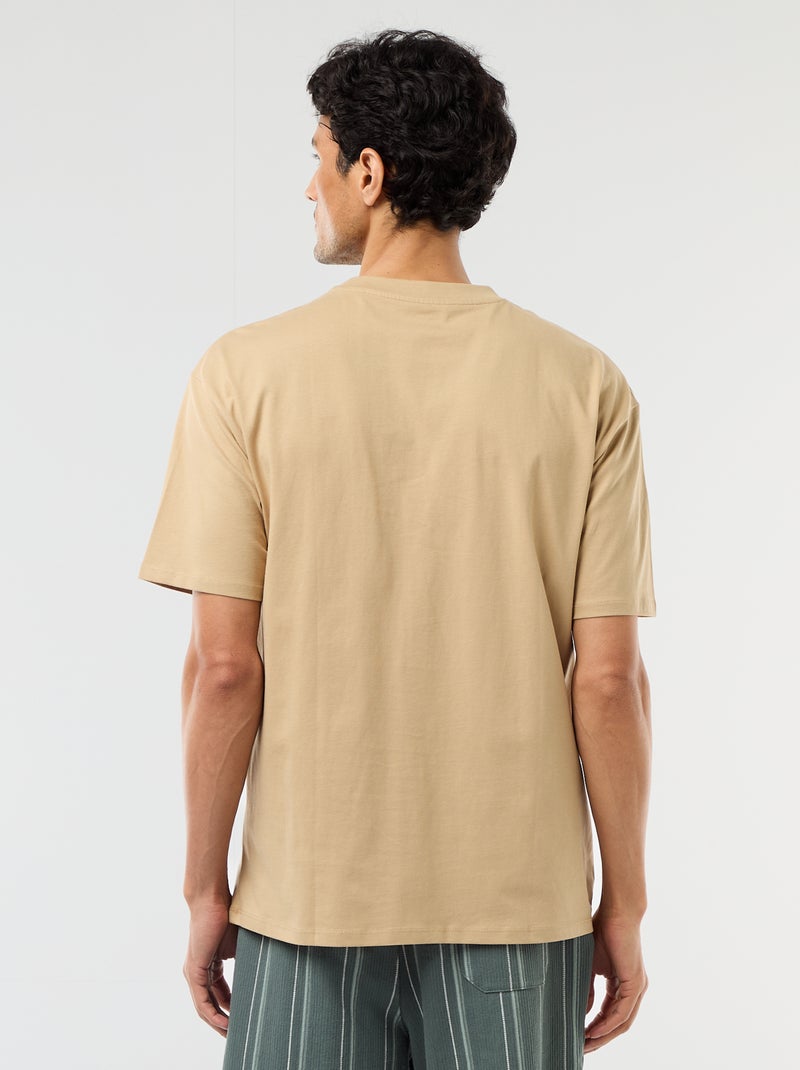 Camiseta lisa confort fit / oversize Beige - Kiabi